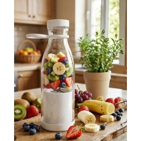 Resim Ulu Pazarlama USB Şarjlı Mini Blender Taşınabilir Smoothie Yapıcı 380 ml Pratik Kullanım 