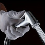 Resim Yüksek basınçlı el duşu seti - Banyo temizleme tabancası, tuvalet/duş/evcil hayvan temizliği için otomatik temizlemeli nozul, elde taşınabilir tuvalet püskürtücü, kadınların yıkamaya ideal seçimi 