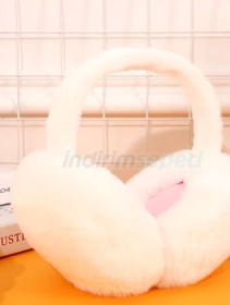 Resim Trend Peluş Kulaklık Katlanır Model Soğuk Koruyucu Peluş Kalın Kışlık Soft Kulaklık Beyaz 