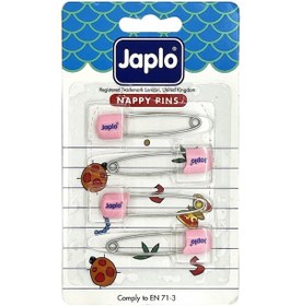Resim Japlo Emniyetli Çengelli Bebek İğnesi Pembe 4'lü Çok Renkli 