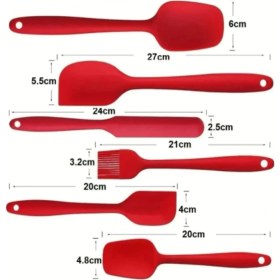 Resim Mena Rise 6 Lı Set Yanmaz Yapışmaz Mutfak Pasta Slikon Yumurta Fırçası Kaşık Bıçak Spatula Seti 