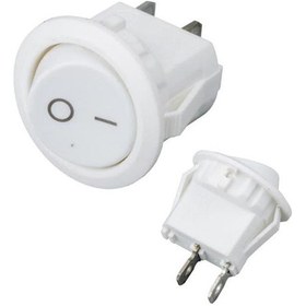 Resim Mini Yuvarlak Işıksız On-off Beyaz Anahtar Ic-134e-185900 