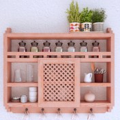 Resim Gudywood Ahşap Mutfak Fincan Askılı Terek Raf 