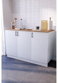 Resim Piku Alt Modül Mutfak Dolabı 150 Cm Tezgah Dahil Beyaz 
