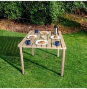 Resim Asudehome Ahşap Katlanır Rulo Kamp Masası - Çantalı Piknik Masası 