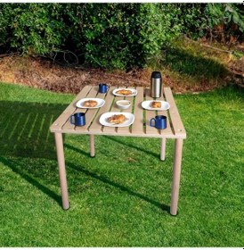 Resim Asudehome Ahşap Katlanır Rulo Kamp Masası - Çantalı Piknik Masası 