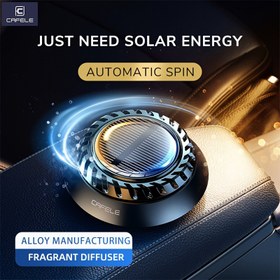 Resim Güneş Enerjili Dönen Araba Aroma Yayıcı, Gösterge Paneli Süslemesi için Premium Lüks Vehikül Hava Ferahlatıcısı – Koku Eklenmemiş 