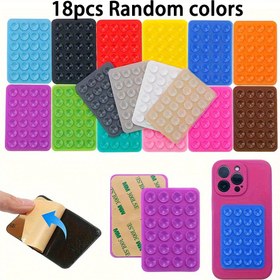 Resim 18 adet Çok Fonksiyonlu Silikon Emme Kupası Seti - Evrensel, Tablet Kılıfları İçin Uygun, Güçlü Emme, Kolay Çıkarma, Tekrar Kullanılabilir, Yıkanabilir - Telefon Kılıfı ve Tablet Stanı Süslemesi İçin Uygun 