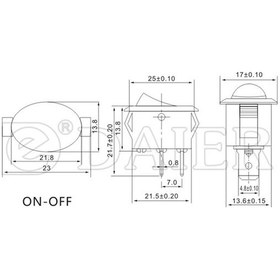Resim Ic-134C Oval Işıksız Anahtar On-Off 2P 