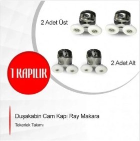 Resim Vera Duşakabin / Cam Kabin Tekerleği 4'lü Takım (2 Alt+2 Üst) 