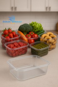 Resim Özkan Ambalaj Temizlik Kullan At Tek Kullanımlık Plastik Kapaklı Kase Sızdırmaz Kap 1250 Cc 25 Adet 