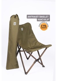 Resim Bag The Joy Ahşap Antrasit İskelet - Haki Kılıf Sandalye Haki 