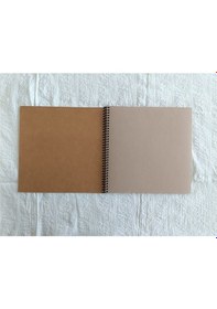 Resim Kraft Kapak Defter 20x20 Cm 30 Yaprak 60 Sayfa, 100 Gr Kraft İç, Scrapbook, Eskiz Defteri 