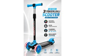 Resim Yıldırım Oyuncak LED Işıklı 3 Tekerlekli Çocuk Twist Scooter - Lean To Steer Dengeli 3 Kademe Ayarlanabilir Yükseklik 50KG Taşıma Kapasiteli 