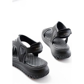 Resim T-221 Siyah Spring Paraşüt Kumaş Lastikli Ortopedik Kadın Sandalet Altın - Taba 