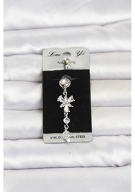 Resim Sallantılı Zirkon Taşlı Model Göbek Piercing - Ebj260516w42324 Bakır 