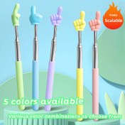 Resim 1 Adet Çok Renkli Katlanabilir Okuma Yardımcısı | Parmak İşaretleyici | Teleskopik Kitap Rehberi Çubuğu | Öğretmenler İçin Mükemmel Sınıf Etkileşimi için Yaratıcı Uzatılabilir İndeks Parmağı Çubuk - Eğitim Gösterim Aracı 