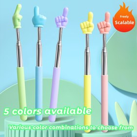 Resim 1 Adet Çok Renkli Katlanabilir Okuma Yardımcısı | Parmak İşaretleyici | Teleskopik Kitap Rehberi Çubuğu | Öğretmenler İçin Mükemmel Sınıf Etkileşimi için Yaratıcı Uzatılabilir İndeks Parmağı Çubuk - Eğitim Gösterim Aracı 