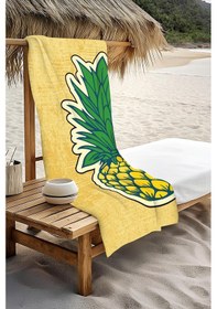 Resim Dijital Baskı Plaj Deniz Havlusu Ananas Desenli Peştamal Hvl0097 Renkli 