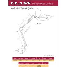 Resim Class Mg-1815 Masa Üstü 81Ledli 5X Büyüteç Dokunmatik Anahtarlı 