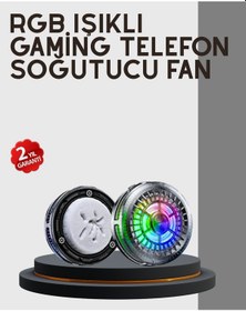 Resim Rgb Gaming Telefon Fanı Sessiz Soğutucu Tüm Akıllı Telefonlara Uygun 