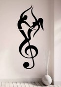 Resim habune Dans Eden Çift Ve Sol Anahtarı Notası Sevgili Duvar Sticker Yapıştırma (SUDAN VE NEMDEN ETKİLENMEZ) 