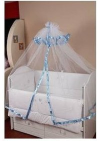 Resim Hugoy Bebek beşik cibinliği ve demiri, cibinlik, tül,demir mavi 