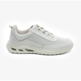 Resim Greyder 18411 Kirli Beyaz Hakiki Deri Erkek Sneaker Spor Ayakkabı 