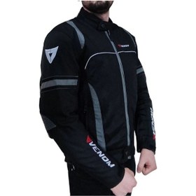 Resim Venom Spin Motosiklet Montu Siyah-gri Motorcu Montu 