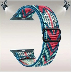 Resim Sunshine022 Esnek Nylon Solo Loop 49mm 46mm 45mm 44mm 42mm İwatch Ultra Serisi Rose Pink Kayış 