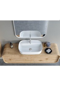 Resim Turkuaz Seramik Cerastyle (Aqua) Tezgah Üstü Çanak Lavabo 60 x 40 