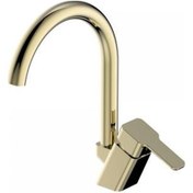 Resim Premium Serisi Plus Kuğu Lavabo Bataryası Altın 