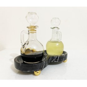 Resim Modestmar Doğal Siyah Mermer Yağdanlık Standı Yuvarlak 