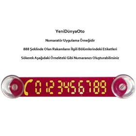 Resim Cama Vantuzlu Oto Araç İçi Telefon Numaratör,telefon No Gösterici Sarı-kırmızı Ydnmr028 