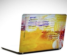 Resim Sarı ve Çizgiler Soyut Laptop Sticker 15.6 inch (38X27CM) 