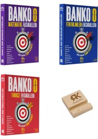 Resim Model Eğitim Lgs 8. Sınıf Banko Matematik Fen Bilimleri Ve Türkçe Fasikülleri 3lü Set+telefon Standı 
