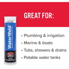 Resim JB Weld Water Weld Güçlü Suya Dayanıklı Delik Tıkayıcı Epoksi Hamur- Metal - Plastik - Yapıştırıcı 