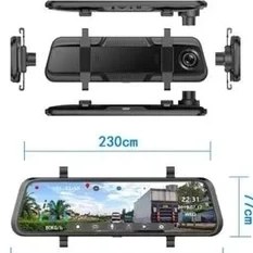 Resim Twogo RV900-F /GO900-F Dikiz Ayna Geri Görüş Kamerası Yol Kayıt Kamerası 2 Kanal Kayıt 64GB Sd Kart Destekli 