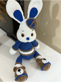 Resim Wanderlust Sevimli Oyun Arkadaşı Tavşan %100 Doğal Organik El Yapımı Amigurumi Bebek 25cm 1adet 