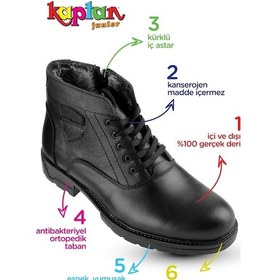 Resim Kaptan Junior Içi Kürklü Hakiki Deri Kışlık Erkek Bot Mfre 230 
