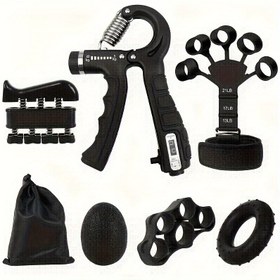 Resim Yedi Parçalı Fitness Tutuş Güçlendirici Parmak Antrenman Ekipmanı Bilek Kası Bilezik Kol Güçlendirici 