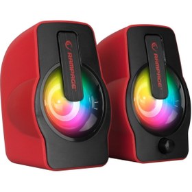 Resim Rampage RMS-G7 FALSETTO 2.0 6 Watt RGB Ledli Kırmızı Multimedia Gaming USB Speaker 