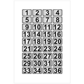 Resim Metal Kapı,Masa,Dolap Numarası 3,5Cmx5Cm 36 Adet (1…36) (429037531) 