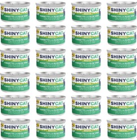 Resim Gimcat Shiny Cat Broth Sos İçinde Aloe Veralı Ton Yetişkin Kedi Konservesi 24 x 70 G 