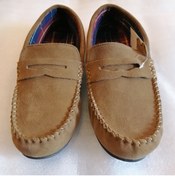 Resim Butik Tülin Unisex Hakiki Deri Süet Camel Bantlı El Dikişli Çok Yumuşak Ince Esnek Dikişli Kauçuk Tabanlı Loafer 