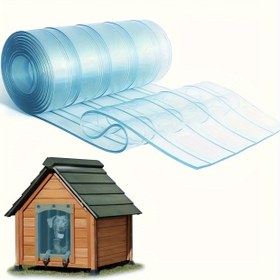 Resim Ev Rahatlatma, Kolay Kurulum Şeffaf PVC Evcil Hayvan Kapı Perdesi - Anti-Statik, Rüzgar ve Toz Geçirmez, Çizgili Tasarım, Kesilebilir Mükemmel Uyum İçin - Küçükten Büyük Köpeklere İdeal 