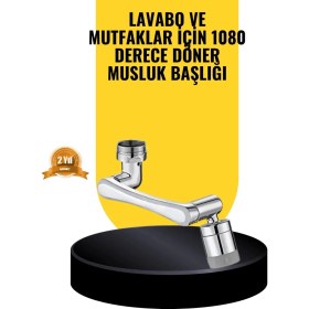 Resim Kayıtel Teknolajık 1080° Dönebilen Musluk Başlığı 2 Su Modlu Ayarlanabilir Esnek Tasarım Serı 2026 