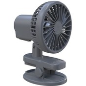 Resim 3 Kademe Şarjlı Mandallı 120 Taşınabilir Fan Vantilatör F02 Gri 