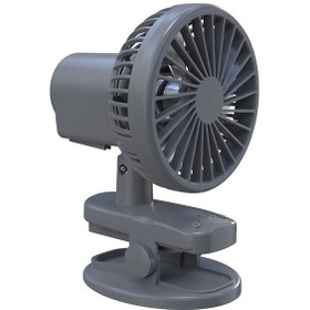Resim 3 Kademe Şarjlı Mandallı 120 Taşınabilir Fan Vantilatör F02 Gri 