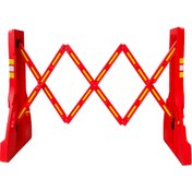 Resim İleri Trafik Akordiyon Bariyer Kırmızı 230 x 110 cm 